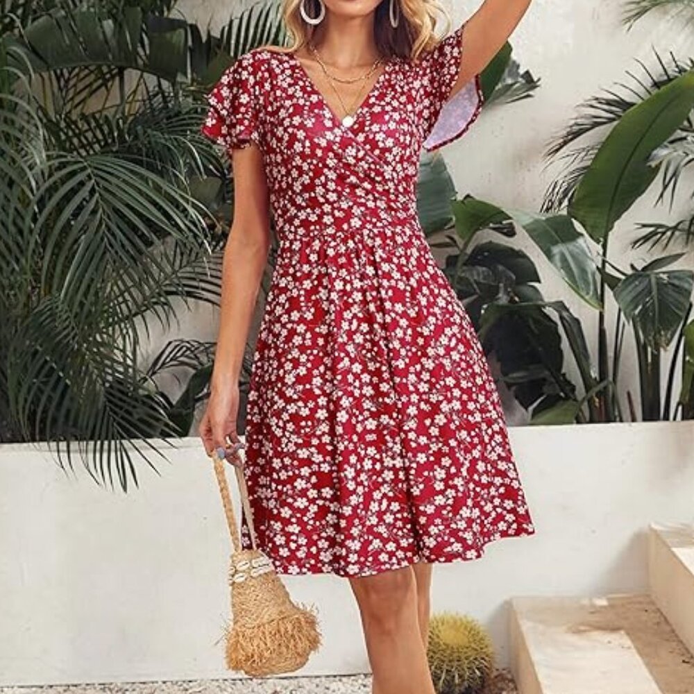Floral Wrap V-neck Sundress